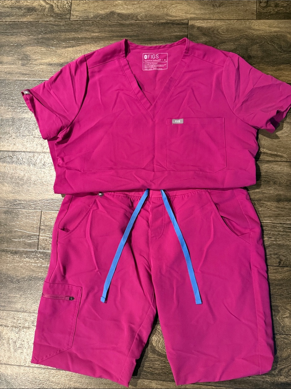 FIGS Women's Scrub Top and Bottom- Raspberry Sorbet